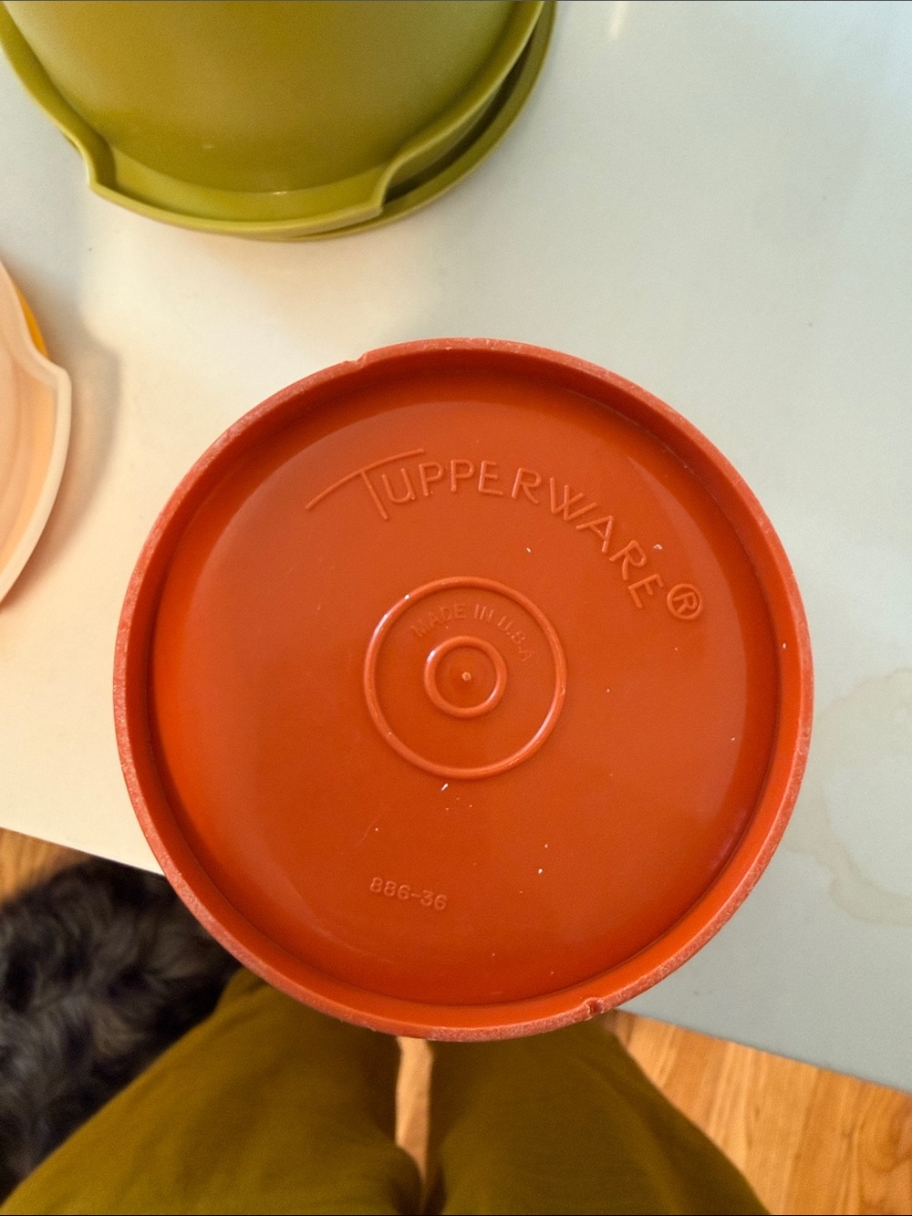 Vintage Tupperware with Lids - Orange, Olive, clear - Picture 10 of 11